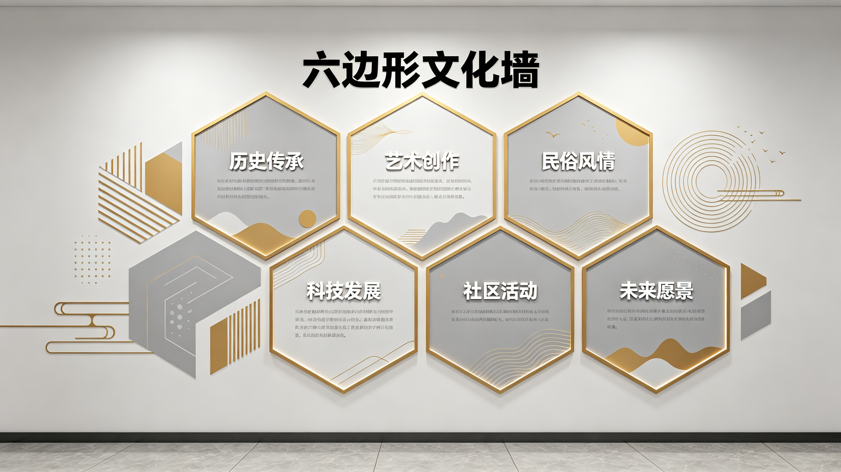 安义企业文化墙 | 六边形信息美学